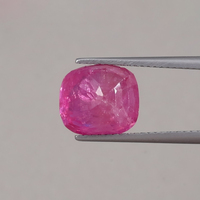 Rubis rose naturel de qualité AAA en vrac, 6,43 carats, taille coussin 10,5x9,5mm, effet optique léger, certifié IGI, avec traitement cire/huile