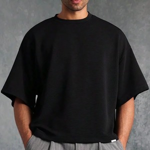T-shirt personnalisé pour homme, col rond, qualité supérieure, coupe classique, effet vintage, 100 % coton tricoté - Product Image 2