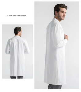High Quality Canvas Woven Fabric Comfortable <b>White</b> <b>Lab</b> <b>Coat</b> Needle Detection Seamless Fusing for Pet Grooming Beauty Uniforms - Product Image 3