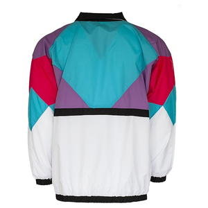 Chaqueta Cortavientos Retro Personalizada para Hombre, Estilo Vintage de los 80s-90s, Ligera, con Paneles de Bloques de Color, Talla Grande, Impermeable - Product Image 3