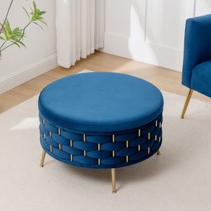 Luxury Wooden Ottoman Foot Stool with Soft <b>Cushion</b> Upholstered Seat Modern Home Furniture Footrest <b>Bench</b> - Product Image 1