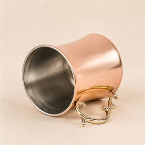 Mug à Moscow Mule en cuivre pur fait main avec poignée en laiton antique, mug à cocktail vintage de luxe pour bar à domicile, cadeaux de mariage - Product Image 6