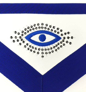 Master Mason Blue Lodge <b>Apron</b> - <b>White</b> Tape Ties Masonic <b>Aprons</b> designed for lodges, chapters, and regalia distributors worldwide - Product Image 6