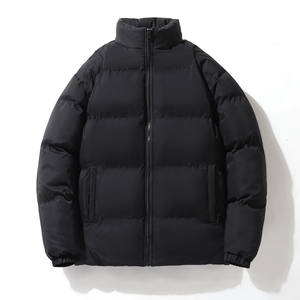Customized Men's Puffer <b>Jacket</b> with Stand Collar Custom Thickened Cotton Polyester Windbreak Puffer <b>Jacket</b> for Men - Product Image 1