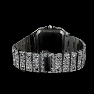 New Arrival Fully <b>Iced</b> <b>Out</b> Moissanite Diamond Square Roman Numerals Dial Quartz Movement Mechanical Glass Dial Hip Hop <b>Watch</b> - Product Image 4