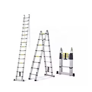 High Quality Wholesale Industrial Safety Platform Ladder Aluminum Alloy <b>Foldable</b> Extension Ladder with Guard Rails Portable Heav - Product Image 2