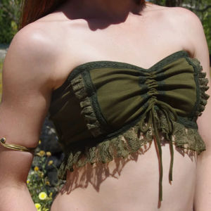 Top Corsé de Algodón Estilo Boho con Encaje Élfico, Ropa de Festival Fairycore, Atuendo Ligero de Verano para Mujer - Product Image 1