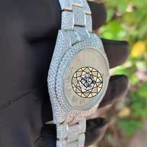 Luxury Women's Diamond <b>Watch</b> Stainless Steel Round <b>Case</b> Analog Quartz Roman Numeral Dial Sapphire Crystal Deployment Clasp - Product Image 2