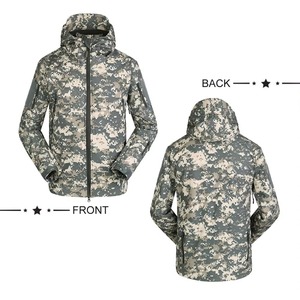 <b>Camo</b> Softshell <b>Jacket</b> <b>Men</b> Fleece Lined Waterproof Windproof Hooded Outdoor Hiking Hunting Coat Digital <b>Camo</b> Grey - Product Image 3