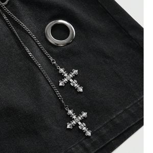 Pantalones Cortos de Mezclilla Personalizados para Hombre, Estilo Y2K, con Tachuelas, Desgastados, Anchos, Estilo Punk Grunge, Cintura Elástica, Estilo Hip Hop - Product Image 6