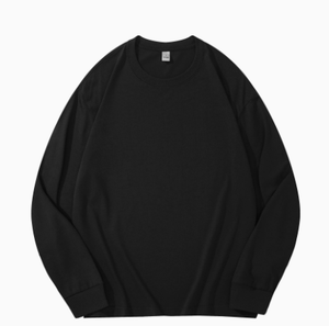 Men's Red Long Sleeve Cotton Jersey T-Shirt O-Neck Regular Fit Casual Solid Color - Product Image 3