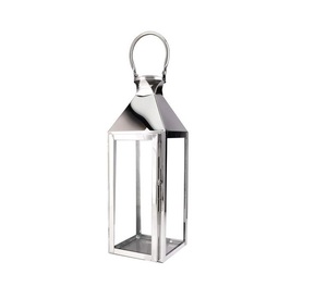 New Luxury Hanging Home Decor Stainless Steel Metal Candle <b>Lantern</b> With <b>Silver</b> Color Finished for Home & Garden - Product Image 1