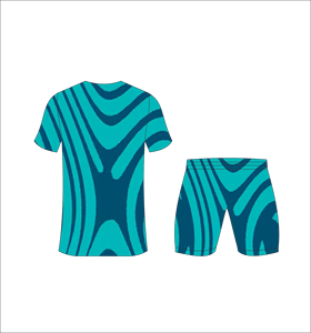 Conjunto de Camiseta y Pantalones Cortos de Fútbol Sublimados Ferocious Clothing para Hombre, Cuello en V, Absorbe la Humedad, Ropa Deportiva para Todas las Temporadas, Estampado Geométrico - Product Image 2