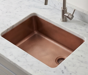 Évier de cuisine en cuivre fait main, simple bac, rectangulaire, à encastrer, surface brossée, design rustique pour cuisines et salles de bain modernes - Product Image 5