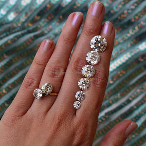 Diseño personalizado 1CT Moissanite boda anillos de compromiso oro sólido 10K 14K 18K corte estilo clásico Ajuste de garra - Product Image 3