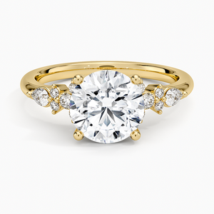 Anillo de compromiso con diamantes en racimo ornamentado - Product Image 1