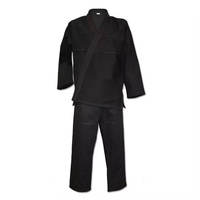 Kimono de BJJ Negro para Hombre, Uniforme de Judo y Karate de Algodón, Corte Holgado, Transpirable, Antiarrugas, Bordado, 440g, Teñido Liso, para Artes Marciales