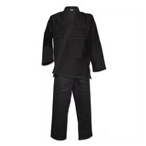 Kimono de BJJ Negro para Hombre, Uniforme de Judo y Karate de Algodón, Corte Holgado para Adultos, Teñido Liso, 440g, Transpirable, Ropa de Artes Marciales - Product Image 4
