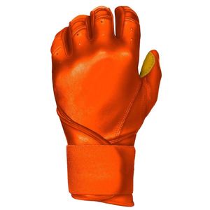Trending <b>Baseball</b> Batting <b>Gloves</b> Long Cuff Custom Logo Orange Navy Batting <b>Gloves</b> Leather Professional Softball Hitters <b>Gloves</b> - Product Image 3