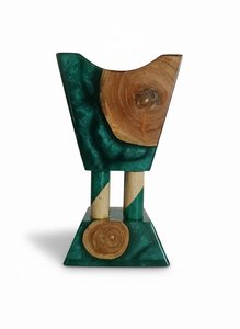 Brûleur à Bakhoor en bois d'acacia et résine époxy écologique de qualité supérieure, design unique, fait main, décoration religieuse pour la maison, le Majlis et le Ramadan - Product Image 6