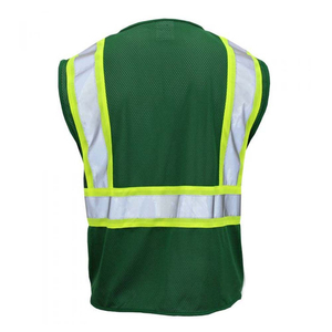 เสื้อกั๊กสะท้อนแสงสีน้ำเงินพร้อมกระเป๋าและซิปปิด ชุดทำงานที่มองเห็นได้ชัดเจน มาตรฐาน ANSI คลาส 1 - Product Image 4
