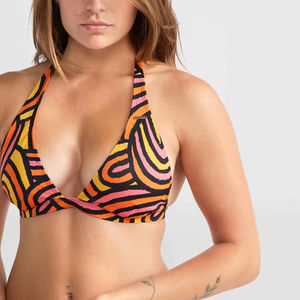 Conjunto de Bikini Triangular Brasileño para Mujer, con Logotipo Personalizado, Talla Grande, Cintura Alta, Halter con Encaje y Botones Decorativos, Traje de Baño de 2 Piezas - Product Image 4