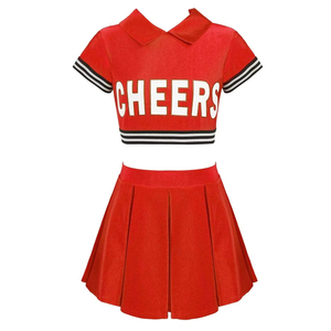 Black Cheerleader Outfit Shorts with Mid Waist Pleated Skirt Set for Women Girls Fashion Sport Wear Spandex/Nylon Quick Dry - Product Image 6