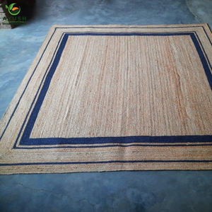 Tapis décoratifs ethniques en fibres de jute 100% naturelles, tapis sur mesure en provenance d'Inde - Product Image 1