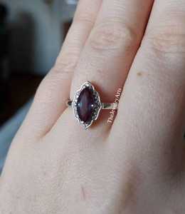 Anillo de Alejandrita, Joyería con Piedra de Nacimiento, Corte Marquesa, Anillo de Compromiso, Piedra de Nacimiento de Junio, Joyería con Gemas que Cambian de Color, Regalo - Product Image 2