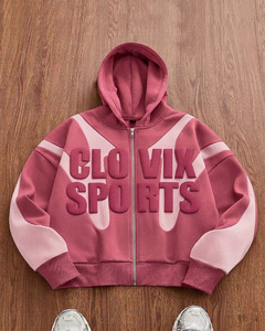 Sweat-shirt à fermeture éclair pour homme CLOVIX SPORTS, 100% coton, fermeture éclair intégrale, logo personnalisé, vêtements de sport doux et respirants - Product Image 2