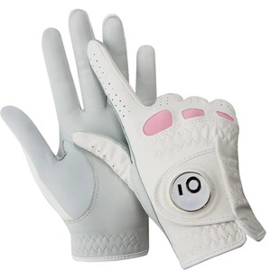 Gants de golf en cuir véritable de haute qualité, dernière mode, unis, avec logo brodé, respirants et extensibles, de la marque Punchin Sports. - Product Image 3