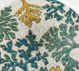 Flower Beaded Embroidery Coasters Placemats Handmade Linen Tableware Eco-Friendly High Quality Home Indoor Outdoor Use Elegant - Product Image 4