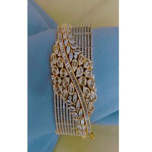 Wonderful Design Fancy American Diamond Gold Finish Bracelet for Women Girls AD Stones Zircon Royal <b>Charm</b> Bracelet For Women - Product Image 1