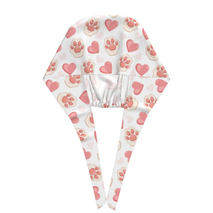 Bright Solid Color Woven Cotton Unisex Tie Back <b>Scrub</b> <b>Caps</b> Surgical Nurse Hat with Satin Lining - Product Image 4