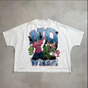 T-shirt personnalisé en coton 300 g/m² à col rond, coupe courte, délavé, doux et épais, coupe carrée unisexe, avec logo personnalisé - Product Image 2