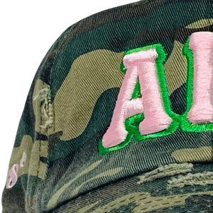 AKA Camo Pink Letters Hat Embroidered Baseball <b>Cap</b> Adjustable Cotton Headwear Camouflage Style Casual Fashion <b>Vintage</b> <b>Cap</b> - Product Image 5