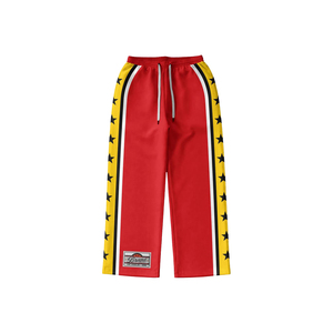 Custom Brand Name Lightweight Breathable Tracksuit Set Red Yellow Star Stripe Zip <b>Jacket</b> Drawstring Pants Sporty Full Length - Product Image 6