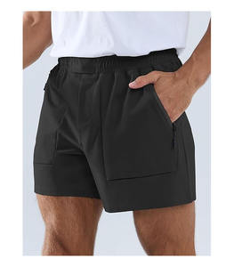 Pantalones Cortos Casuales para Hombre, Corte Clásico, Tejido Terry, Cintura Elástica Alta Bordada, Antiarrugas, Multibolsillos, Personalizables, para Uso Diario - Product Image 2