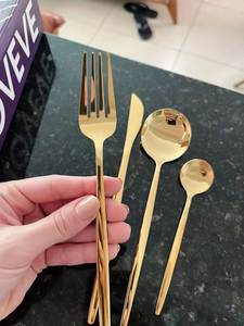 Gold <b>Coffee</b> <b>Spoon</b> Set Stainless Steel Long Handle Teaspoon Dessert Round <b>Spoon</b> Stirring <b>Coffee</b> Tea Scoop Cafe Tableware Utensils - Product Image 5
