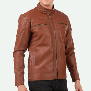 Blouson en cuir décontracté pour homme, col montant, écologique, hiver, poids standard, nouveau style, mode urbaine, tendance, pas cher - Product Image 2