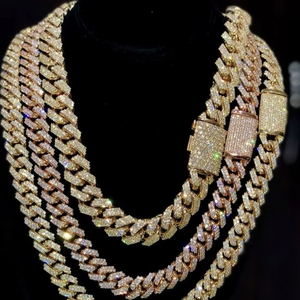 Chaîne cubaine pour homme en moissanite certifiée IGI, taille poire, prix de gros diamant 2026, avec certificat, pour montre - Product Image 1