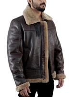 Veste en toile en cuir marron de haute qualité pour hommes veste de vol à col pour hommes 2026