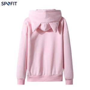 เสื้อฮู้ดแขนยาวดีไซน์หูแมวสำหรับผู้หญิง ผ้าฟลีซเนื้อนุ่ม สวมใส่สบาย เหมาะสำหรับฤดูใบไม้ร่วงและฤดูหนาว ผลิตจากผ้าเทอร์รี่ถัก พร้อมลายพิมพ์ - Product Image 3