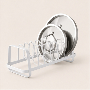 Metal Pot and Pan Organizer <b>Rack</b> for <b>Kitchen</b> Cabinet <b>Storage</b> Cookware Lid Holder Steel Pantry & Under-Sink Shelf Organizer - Product Image 5
