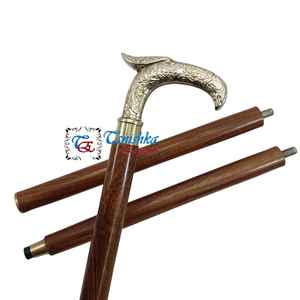 Bastón Plegable de Madera de Lujo, Portátil, de 3 Secciones Ajustables, con Mango de Latón, Ligero y Ambidiestro, para Senderismo - Product Image 1