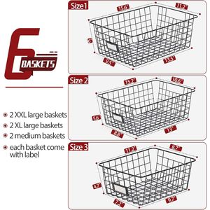 6 Pack <b>Wire</b> <b>Baskets</b> for Kitchen Pantry Organization and Storage Kitchen Organizer - Product Image 2