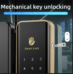 กุญแจล็อคประตูกระจกอัจฉริยะแบบไร้กรอบ พร้อมระบบคลาวด์ TTLock รองรับแอพพลิเคชั่น สแกนลายนิ้วมือ รหัสผ่าน บัตร IC กุญแจกลไก สำหรับสำนักงาน - Product Image 1