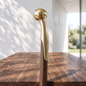 Handcrafted Wooden <b>Walking</b> Cane with Polished Metal Ball Handle Decorative Wood <b>Walking</b> <b>Stick</b> for <b>Men</b> and Women Vintage Style - Product Image 5