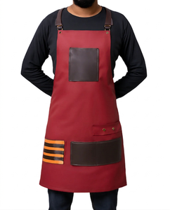 ผ้ากันเปื้อนและผ้าคลุมตัดผมสีแดงสำหรับร้านทำผม พิมพ์ลายแบบใหม่ด้วยความร้อนบน PVC สวมใส่สบาย พร้อมโลโก้สั่งทำได้ - Product Image 1