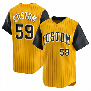 Custom pinstripe design <b>Baseball</b> Jersey Full Button up short sleeve Team jersey Sports Apparel Breathable Polyester premium top - Product Image 1